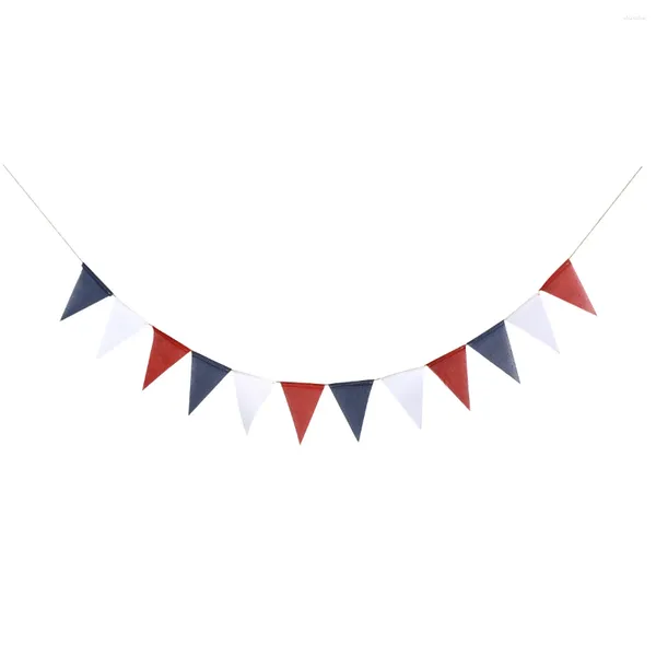 Décoration de fête du 4 juillet, banderole en toile de jute suspendue, guirlande de fanions pour la fête nationale (rouge bleu blanc)