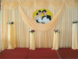 Décoration de fête gratuit DHL 3 6m mariage Swags rideaux fond célébration Satin rideau drapé plafond toile de fond