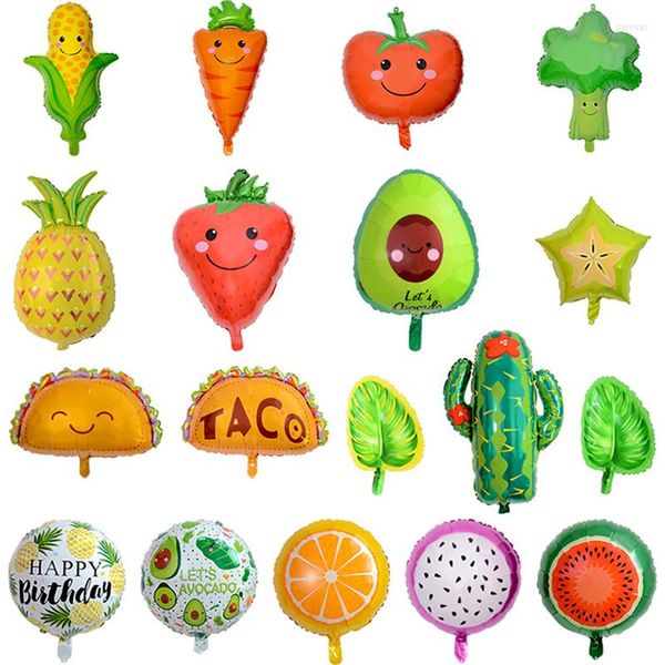 Decorazione per feste Frutta Foglio di alluminio Palloncino ad elio Fragola Anguria Ananas Avocado Buon compleanno Decorazioni per esterni Giocattolo per bambini