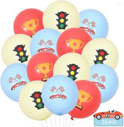Party Decoration Funmemoir 36pcs Racing Car Balloons Vintage Race Race DÉCORATIONS POUR LES BOISS