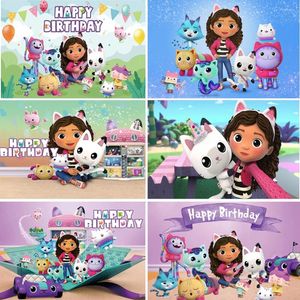 Party Decoration Gabby's Dollhouse Girl's Birthday Background Gift Banner Cake Table Leveringen Pography Props