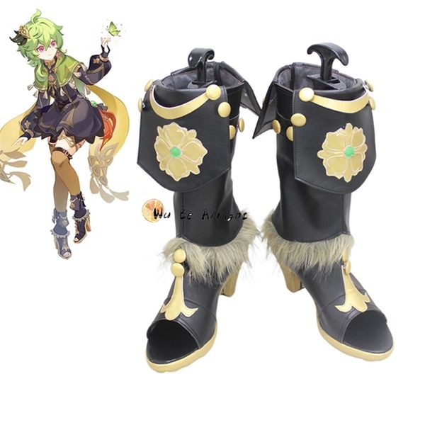 Jeu de décoration de fête Genshin Impact Collei Cosplay chaussures bottes sur mesure Halloween carnaval fête Cosplay chaussures perruque jeu de rôle accessoires 220915