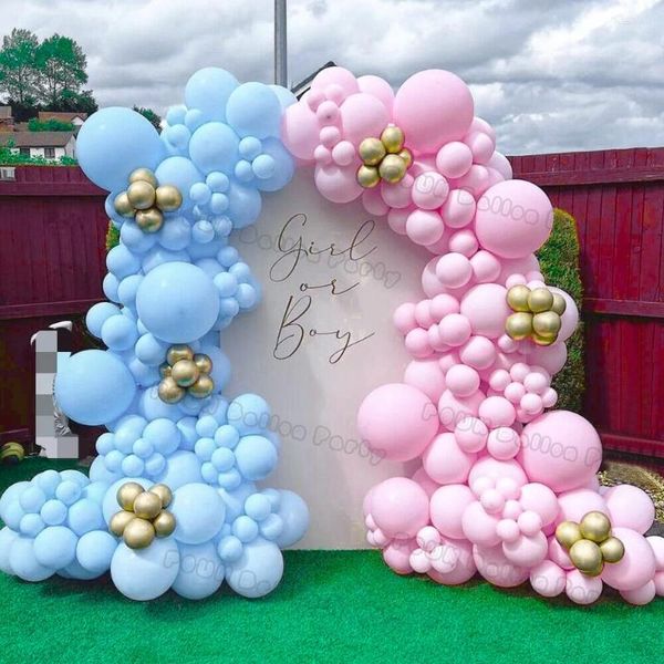 Decoración de fiesta Género Revelar globos Guirnalda Arco Kit Niño o niña Baby Shower Globo Rosa Azul Globo de oro Cumpleaños Boda