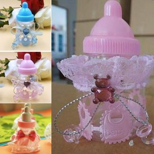 Décoration de fête Cadeau Mignon Bouteille de Lait Design Baby Shower Pleine Lune Boîte à Bonbons Faveur Dentelle et Ours Accessoires Décoratifs 5 Styles Disponibles