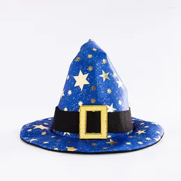 Chapeau de sorcière en forme d'étoile Non tissée, accessoire de décoration de fête, casquette de magicien, accessoires de Costume de carnaval, Halloween et noël
