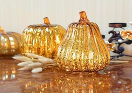 Party Decoration Glass Pumpkin Light LED Éclairage délicat de lampe décorative Halloween pour Thanksgiving Décorations d'automne4949983