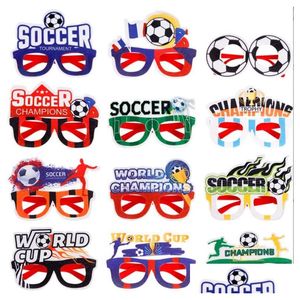 Verres de décoration de fête cadre sportif thème soccer feutre les lunettes de soleil en plastique
