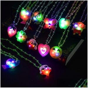 Décoration de fête Glitter Flash Acrylique Collier LED Lampe Nouveauté Marché De Nuit Créatif Jouets Pour Enfants Lumineux Lumineux Glow Drop De Dhwms