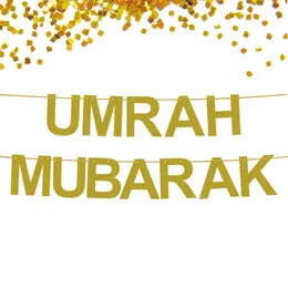 Décoration de fête Glitter Gold Umrah Mubarak pour bannière