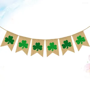 Decoración de fiesta Glitter Shamrock Bunting Set St. Patricks Day Lino Banner Garland Festival Bandera Diseño Suministro