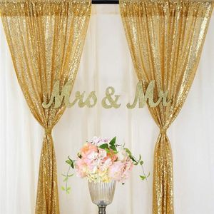 Party Decoration Glitter Sparkly Sequin Backdrop Curtain Panel 2x8ft Pography voor Home 1pc