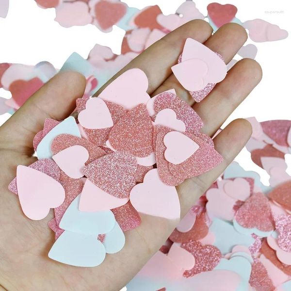 Decoración de fiestas Glittler Rose Gold Heart Paper Confetti Confetis Confetis suministros de cumpleaños decoración de baby shower