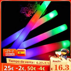 Barras luminosas para decoración de fiestas a granel, 24/50/60 Uds., bastones de espuma LED, varitas para animar, efecto intermitente en la oscuridad, suministros para bodas y fiestas