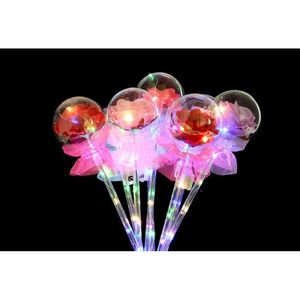 Décoration de fête Glowy Rose LED Wands - Décor avec bobo balle bâton de la Saint-Valentin Atmosphère des fleurs rouges Drop Livraison Dhut6