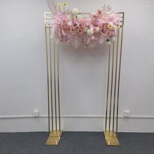 Décoration de fête cadre de fond plaqué or mariages accessoires en fer forgé écran d'étagère carrée de mariage en plein air