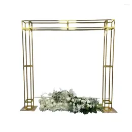 Décoration de fête étagère tridimensionnelle plaquée en or Fon Géométrique à écran carré de mariage Cadre de mariage Guide de la route