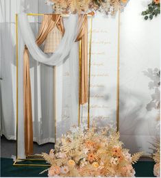 Decorazione per feste Palloncini per arco di nozze placcati in oro Sfondo per mensole Placcatura in metallo lucido Telaio per porta di fiori artificiali per esterni