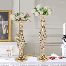 Feestdecoratie gouden kandelaars trouwtafel middelpunt pilaar bloemen rek standaard bloemen boeket voor thuis verjaardagsbenodigdheden