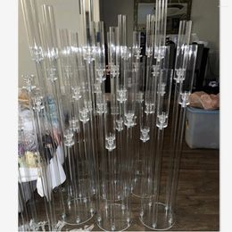 Décoration de fête Magnifique table en acrylique transparent candélabres centres de table de mariage Senyu2603