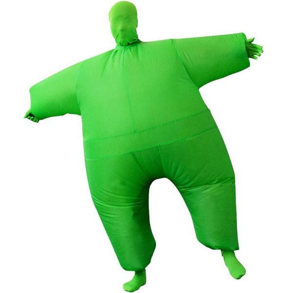 Decoración de fiesta Traje inflable verde para regalo de Navidad Disfraz de cosplay Ropa de hombre gordo 150-180 cm Adulto / Niño