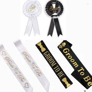 Feestdecoratie Bruidegom/bruid om Etiquette Riem Badge Set Bruids Douche Benodigdheden Bruiloft Bachelor Decor