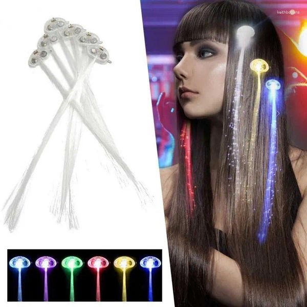 Décoration de décoration de cheveux décorations de Noël LED Bandbouglers Hairlights Halloween Braid Traid Clip Neon Birthday Flash Lights