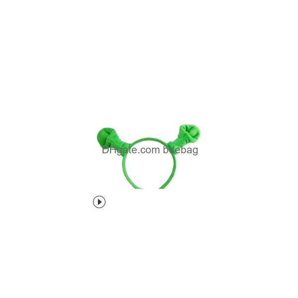 Décoration de fête Halloween Enfants Adt Show Hair Hoop Shrek Épingle à cheveux Oreilles Bandeau Tête Cercle Costume Article Mascarade Fournitures Drop Dhugj