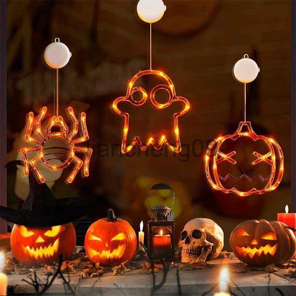 Decoración de fiesta Decoraciones de Halloween para el hogar Calabaza Fantasma Lámpara de murciélago Adornos colgantes de Halloween Lámpara con ventosa Linterna Decoración navideña x0905 x0905