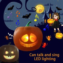 Party Decoration Halloween Flash Talking Animated Led Pumpkin Project Lamp Jack-O-Lantern met grappige rare expressie voor feestdecorrops 220915