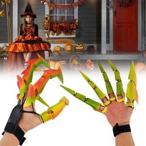 Fête Décoration Halloween Drôle Tricky Flexible Doigt Gants Mécanique Jouet Costume Fête Fantôme Griffe Accessoires Main Articulé Modèle Enfant Adulte 220908