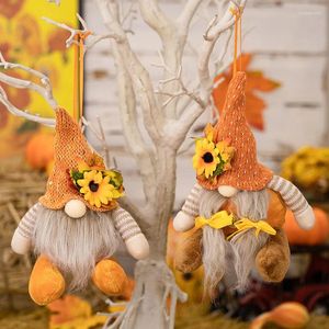 Feestdecoratie Halloween Kabouterpoppen Pompoen Zonnebloem Kerstcadeaus Thanksgiving Decoraties Benodigdheden Gebreide Muts Dwergpop Hanger