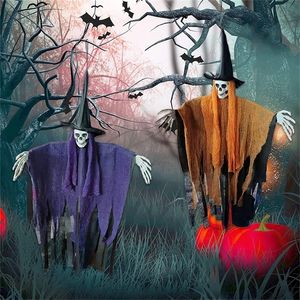 Décoration de fête Halloween suspendus squelette fantôme décorations effrayant ceinture chapeau Halloween décoration intérieure et extérieure accessoires de maison hantée 220915