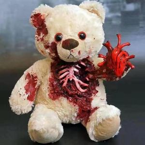 Party Decoration Halloween Horror Bloodbear Theme Doll Resin Craft Ornament for Home Room Decor Y230822