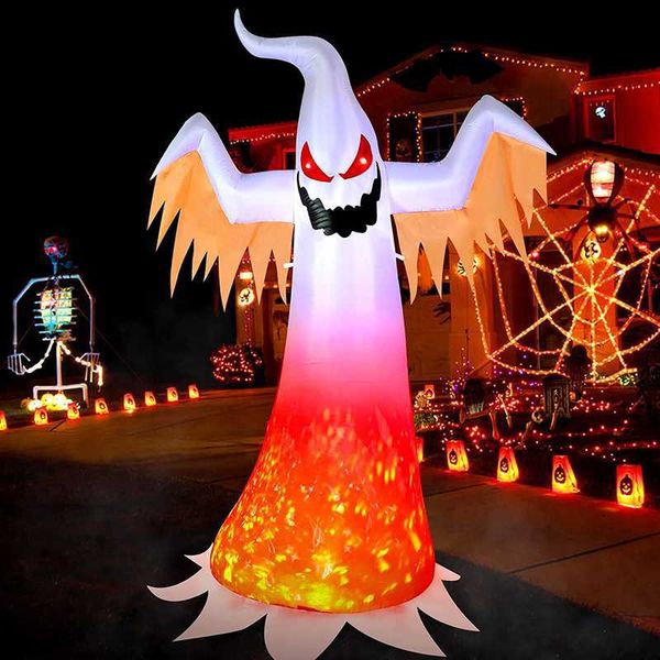 Décoration de fête Halloween Gonflables Creepy Ghost Evil Soul 8 pieds Décorations extérieures effrayantes Blow up Ghost avec Burning Fire Flam Party Toys T230926