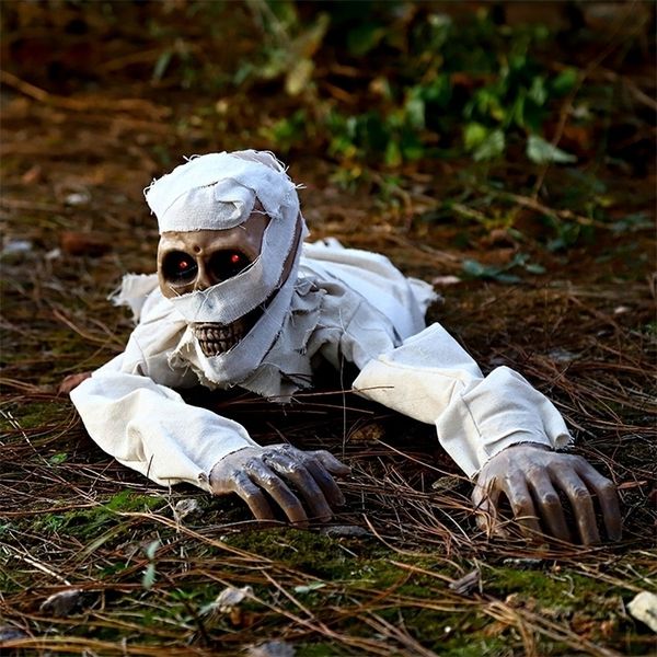 Party Decoration Halloween Mummy Creeping Ghost Festival Zombie Voice Control Electric Toys 220908