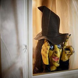 Party Decoration Halloween Peeping Old Witch Scary Prank Peeper Window Sill Decoration Props for Outdoor Garden Theme Party Pendts 220915