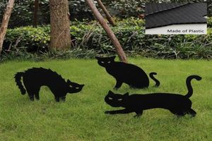 Feestdecoratie Halloween rekwisieten zwarte kat silhouette werf bord gazon inzetten terreurvoorraden interessant4055935