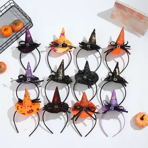 Party Decoration Halloween Pumpkin Hoofdband Oranje Witch Cosplay Hoofdtooi Kerstfeest Rekwisieten Haaraccessoires Hoed 21 kleuren B0905