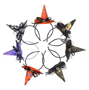 Decoración de fiesta Diadema de calabaza de Halloween Bruja naranja Tocado de cosplay Accesorios de fiesta de Navidad Accesorios para el cabello Sombrero 21 colores GP0907