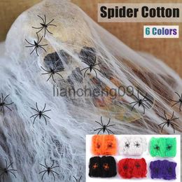 Décoration de fête Halloween Scary Party Scene Props Blanc Stretchy Cobweb Spider Web Horreur Halloween Décoration pour Bar Haunted House x0905