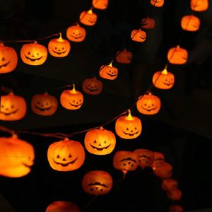 Décoration de fête Halloween Guirlande Lumineuse Led Décorations De Citrouille Pour La Maison À Piles 2 Modes Lumière Intérieur Ou Nerdsropebags500Mg Am4Mo