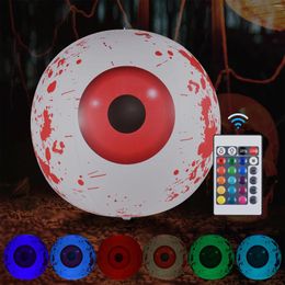 Party Decoration Halloween Toys Plaflatables Remote Control Control Blow Blood Eyes With 16 Color LED Light Up Bloods for Yard Garden Decor