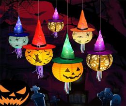 Party Decoration Halloween Witch Hat Led Lights for Kids Decor Supplies Outdoor Tree Hangend Ornament2910630