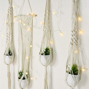 Feestdecoratie handgemaakte bloempot hangende mand macrame planten hanger houder net voor thuismuur balkon binnenplaats tuinbenodigdheden