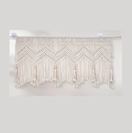 Décoration de fête à la main macrame coton macrame mur pending bohemien rideau de salle rideau de chambre à coucher