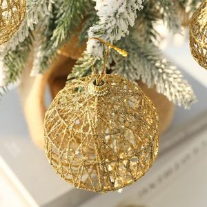 Décoration de fête suspendus ornement de Noël arbre de Noël 6 pièces boule d'or marque de haute qualité