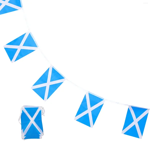 Décoration de fête suspendue, drapeaux à cordes écossaises, décoration de maison, jardin pour bannière de fanion écossaise en Polyester