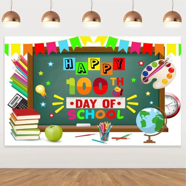 Décoration de fête Happy 100th Day of School Fell Pobooth Gifts Favors Prop for Kids Élèves
