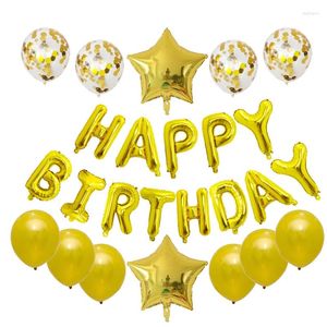 Décoration de fête joyeux anniversaire, ballon en Latex doré, étoile à cinq branches, Film en aluminium, 25 pièces/ensemble, ballons pour enfants et adultes