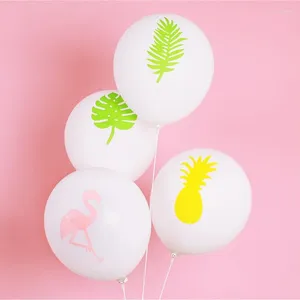 Party Decoratie Happy Birthday Ballonnen Pineapple Leaf Print Flamingo Jungle Theme Decor Hawaii Supplies 12 